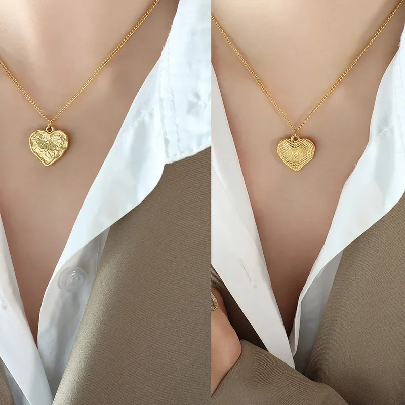 Collier Cœur Plaqué Or 18 Carats Résistant à l'Eau