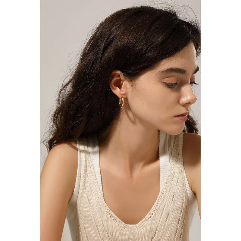 Boucles d'oreilles Créoles Géométriques Or 18K