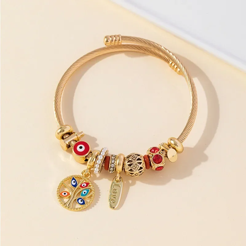 Bracelet Jonc Œil Protecteur Rouge