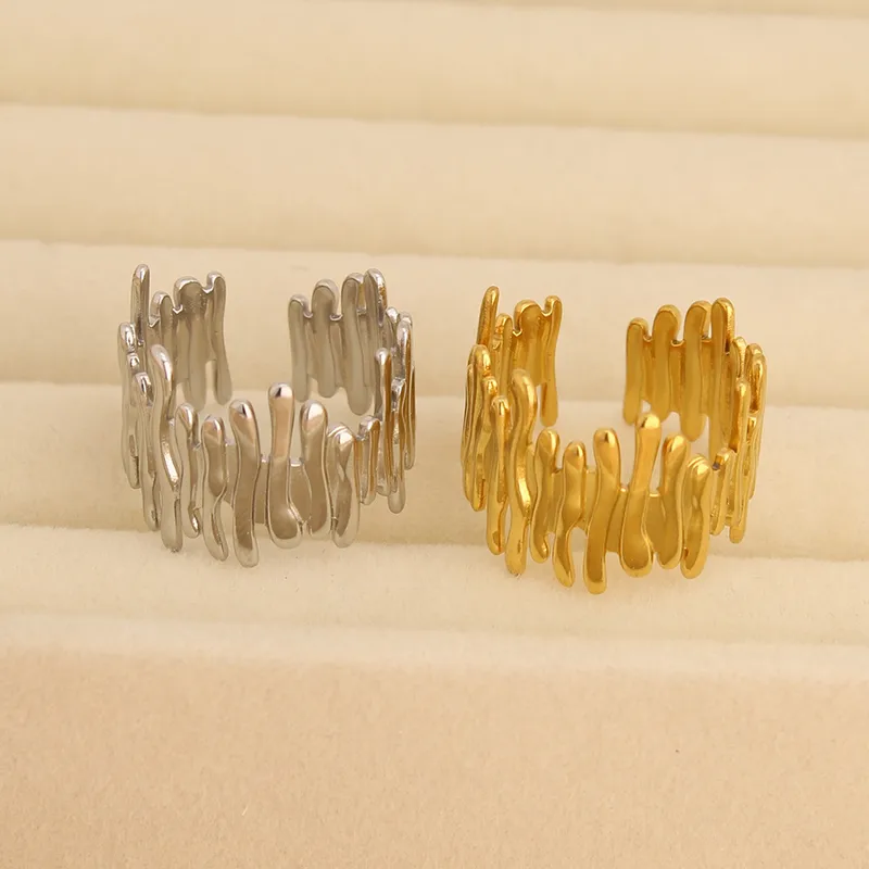 Bague Ajustable Irrégulière Dorée