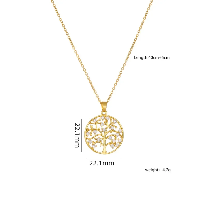 Collier Arbre de Vie Doré Chaîne Fine