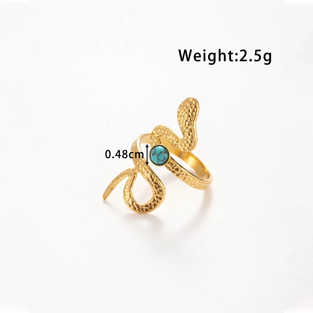 Bague Anneau Ouvert Ajustable Turquoise Vintage