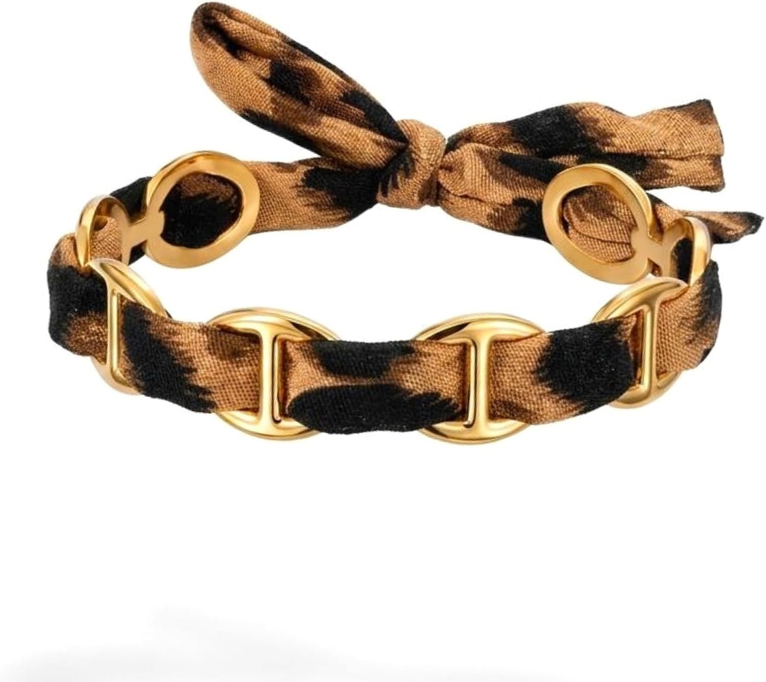 Bracelet Jonc Maille Marine Léopard