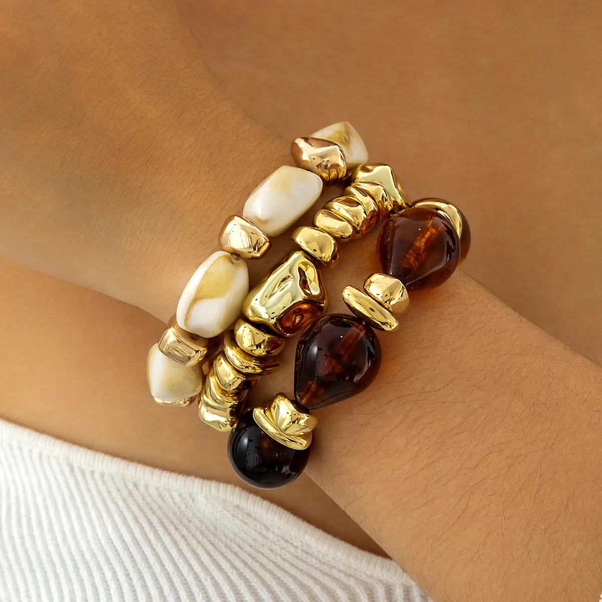 Bracelet Acrylique Color Block Affirmé