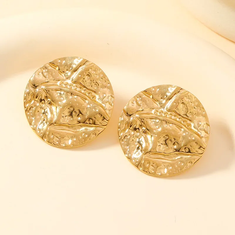 Clous d'Oreille Géométriques Ronds Acier Inoxydable