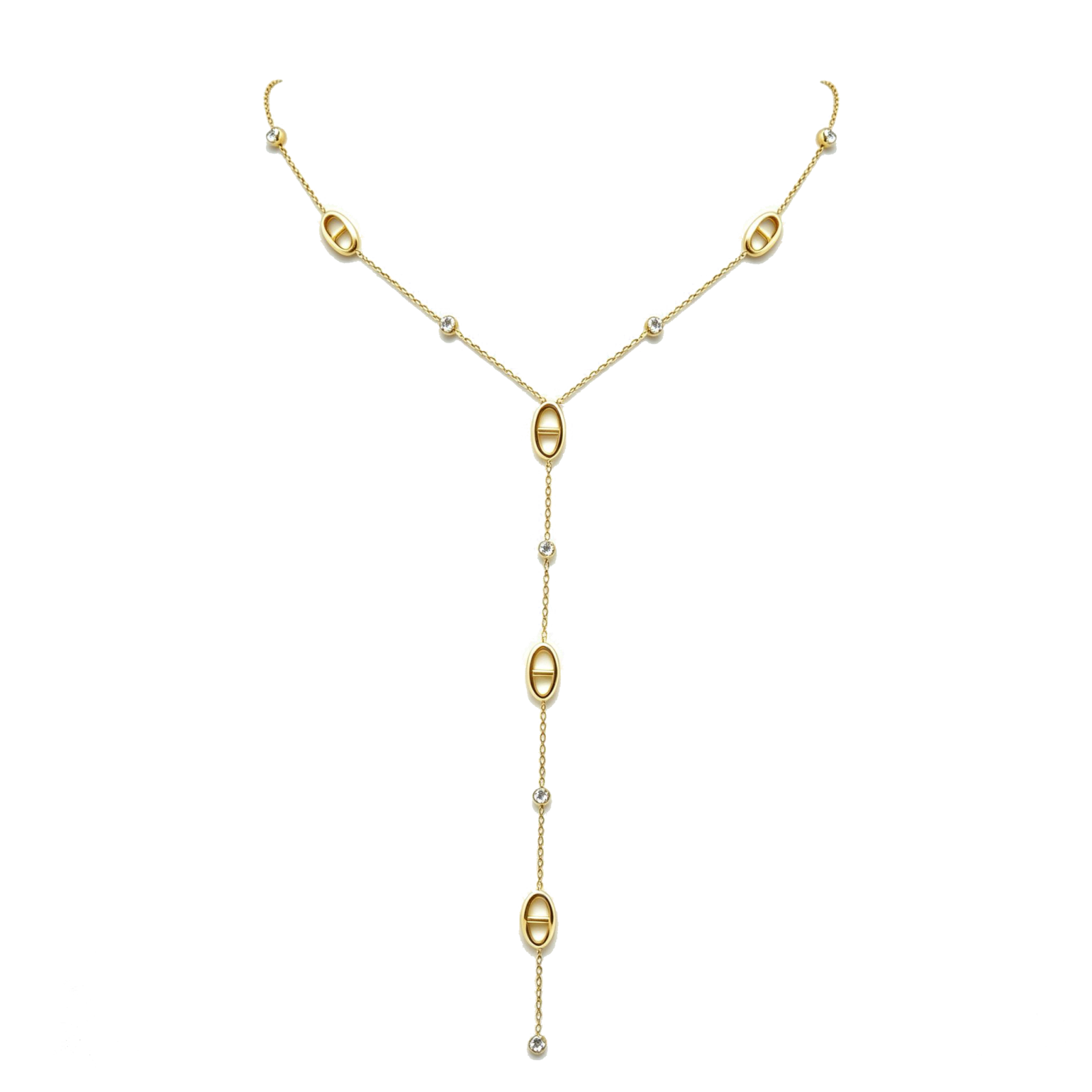 collier en Y maille marine