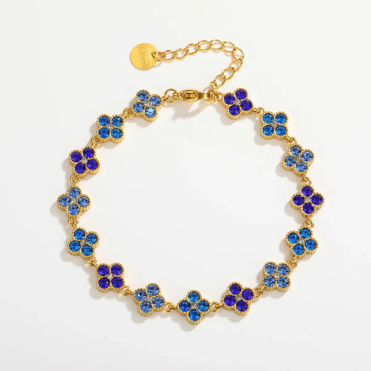 Bracelet Fleurs Bleu Violet