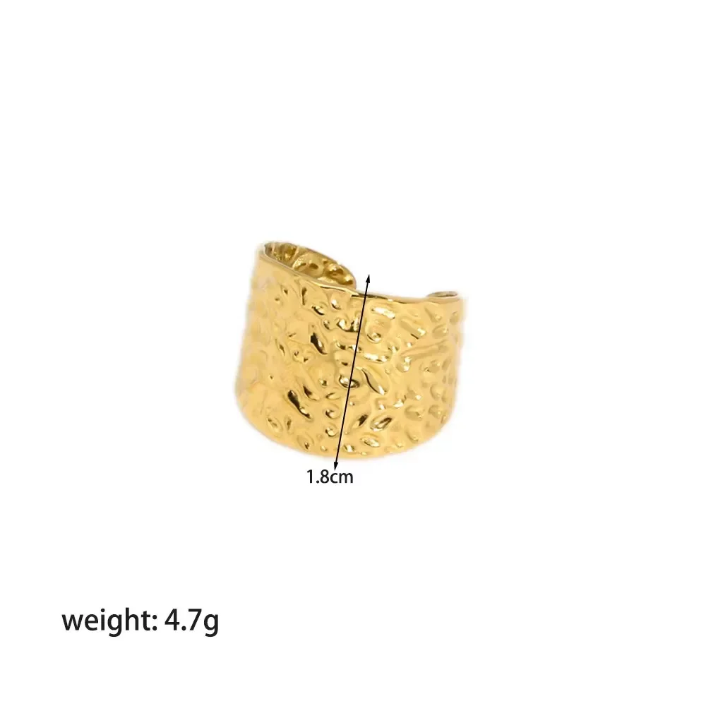 Bague Homme Ouverte Rétro Géométrique Plaquée Or 18K