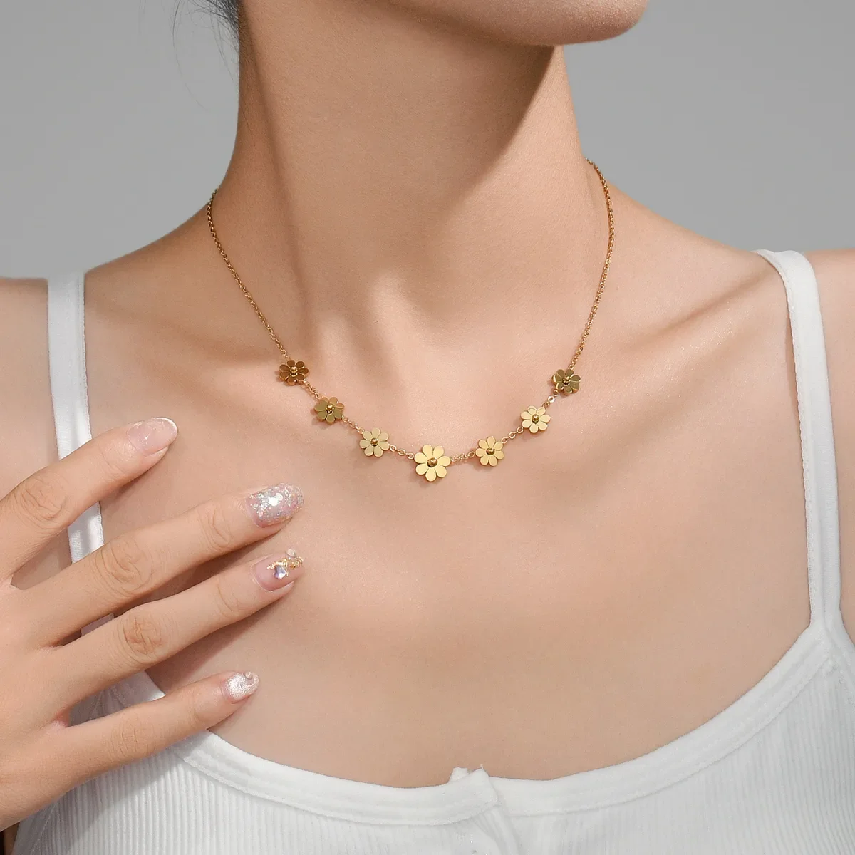 Collier Chaîne Perles Dorées