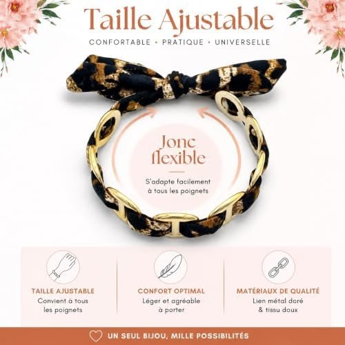 Bracelet Jonc Maille Marine Léopard — photo 4