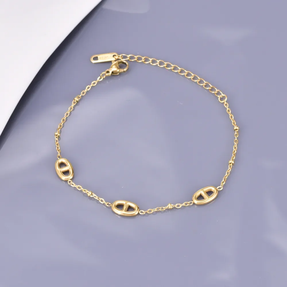 Bracelet Maille Marine Plaqué Or Véritable