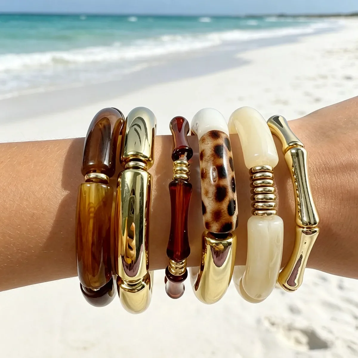 Bracelet Acrylique Vintage Statement