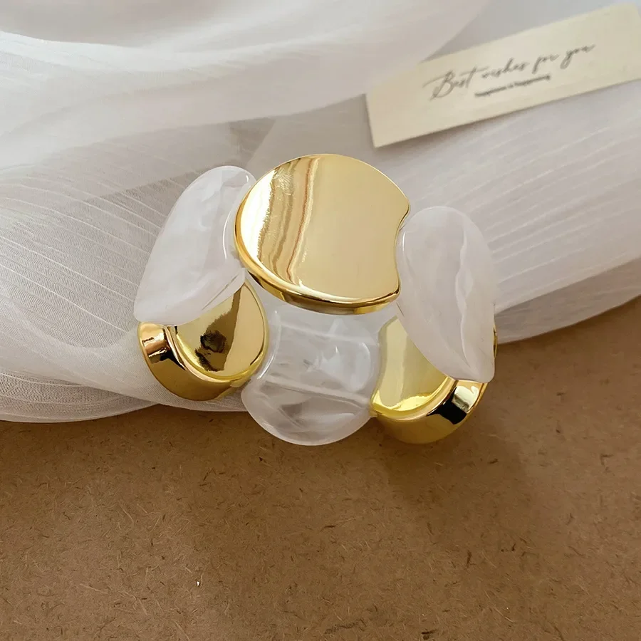 Bracelet Jonc Blanc Doré