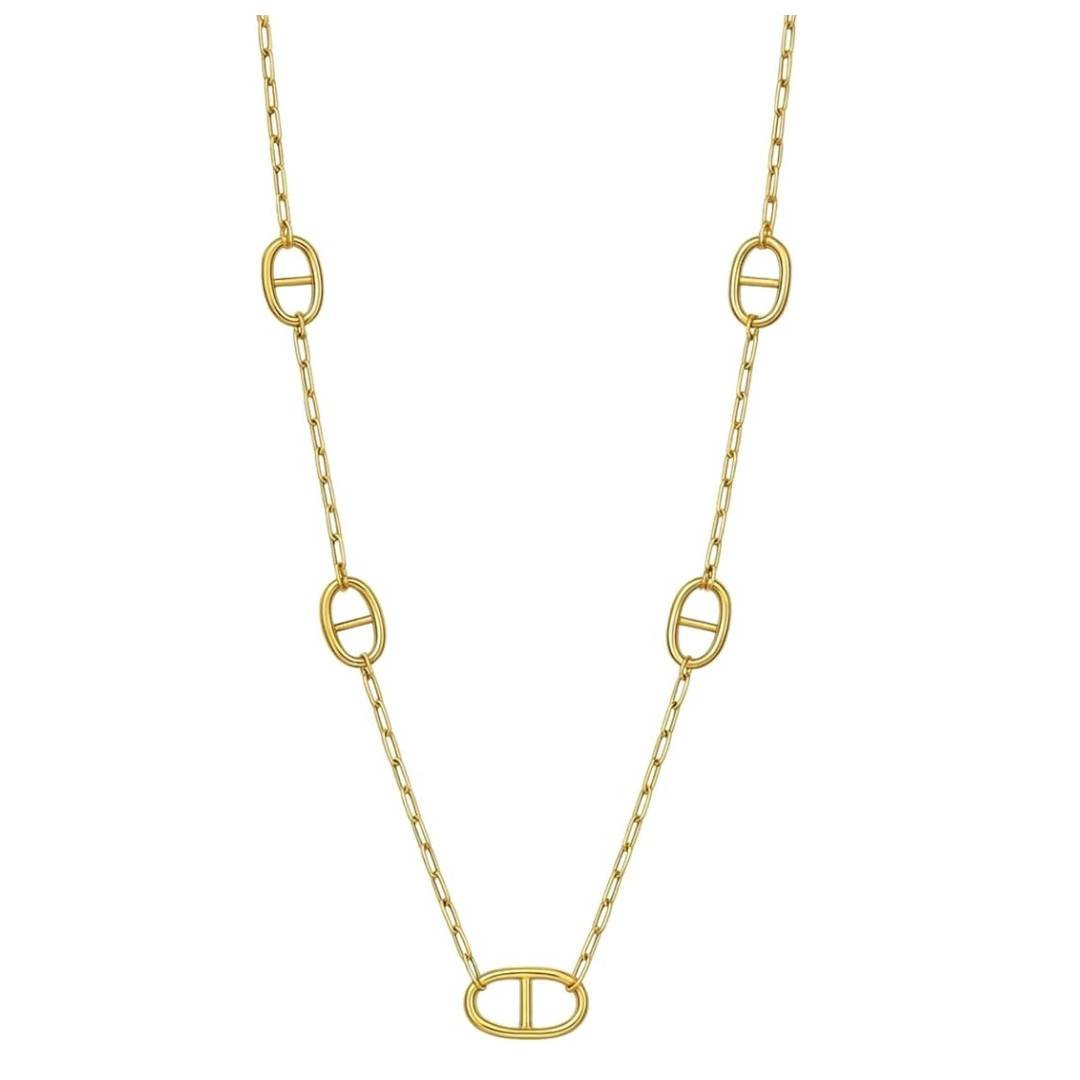 Sautoir Long Maille Marine Doré