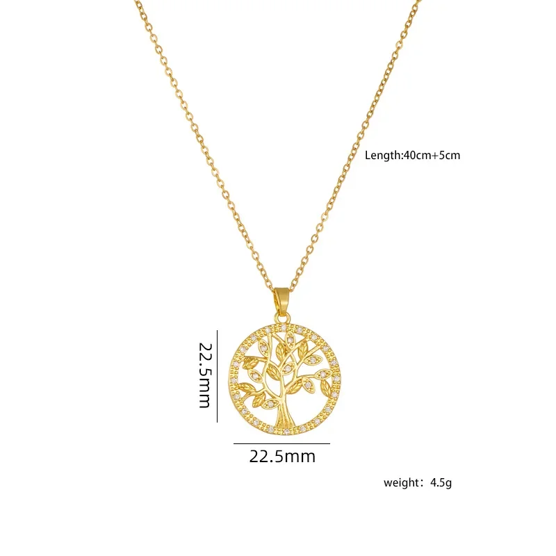 Collier Pendentif Arbre de Vie Acier Inoxydable