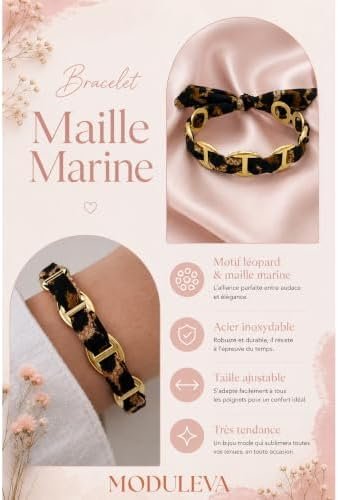 Bracelet Jonc Maille Marine Léopard — photo 3