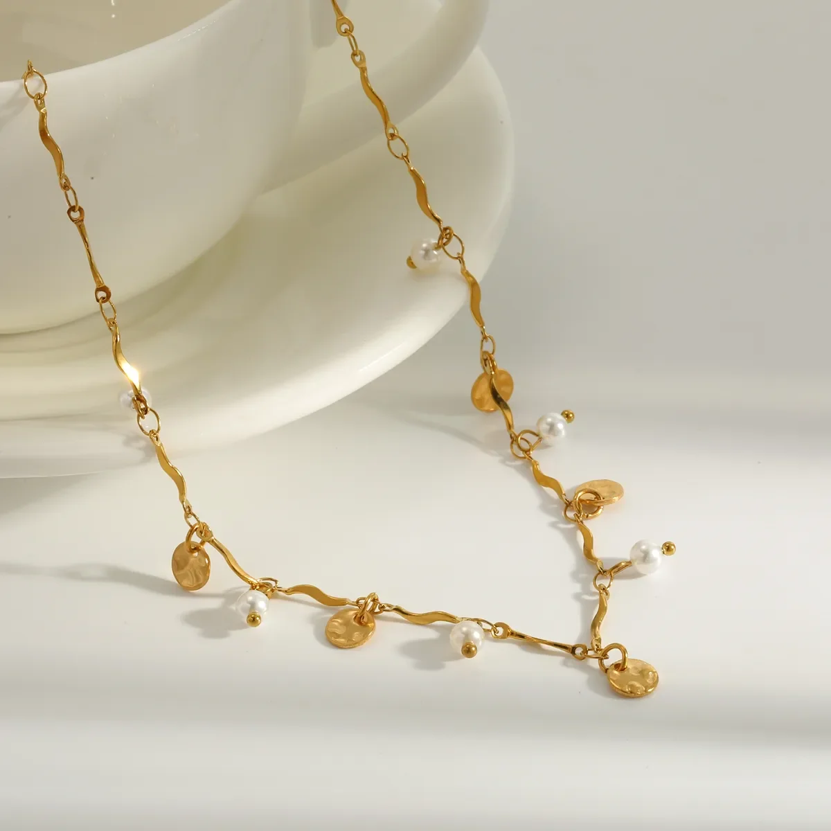 Collier Pampilles Pièces Perlées
