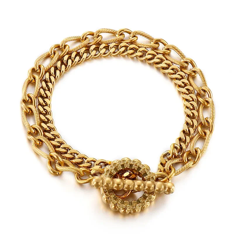 Bracelet Géométrique Femme Plaqué Or 18K PVD