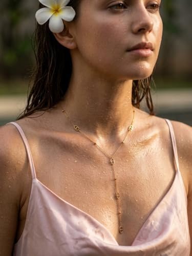 Collar en Y Malla Marinera con Perlas Doradas — foto 4