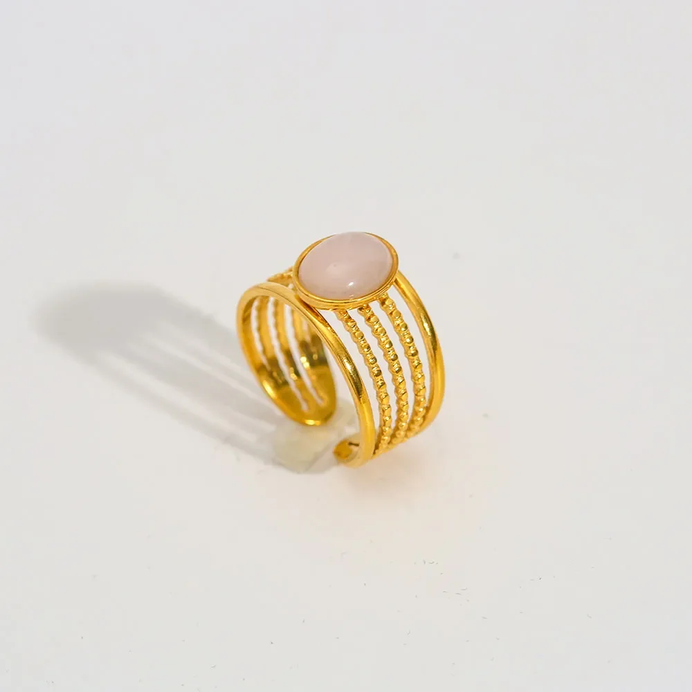 Bague Multi-Anneaux Pierre Rose