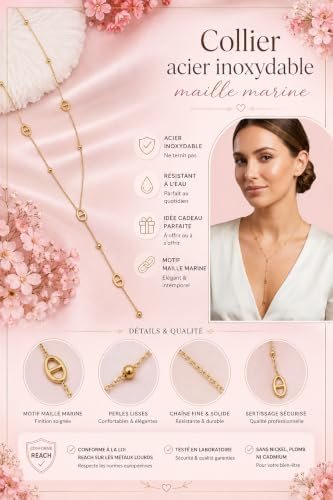 Collar en Y Malla Marinera con Perlas Doradas — foto 6